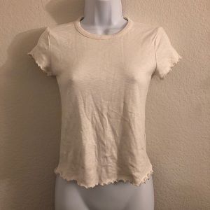 Cream Madewell ruffle lettuce edge Sz Xs